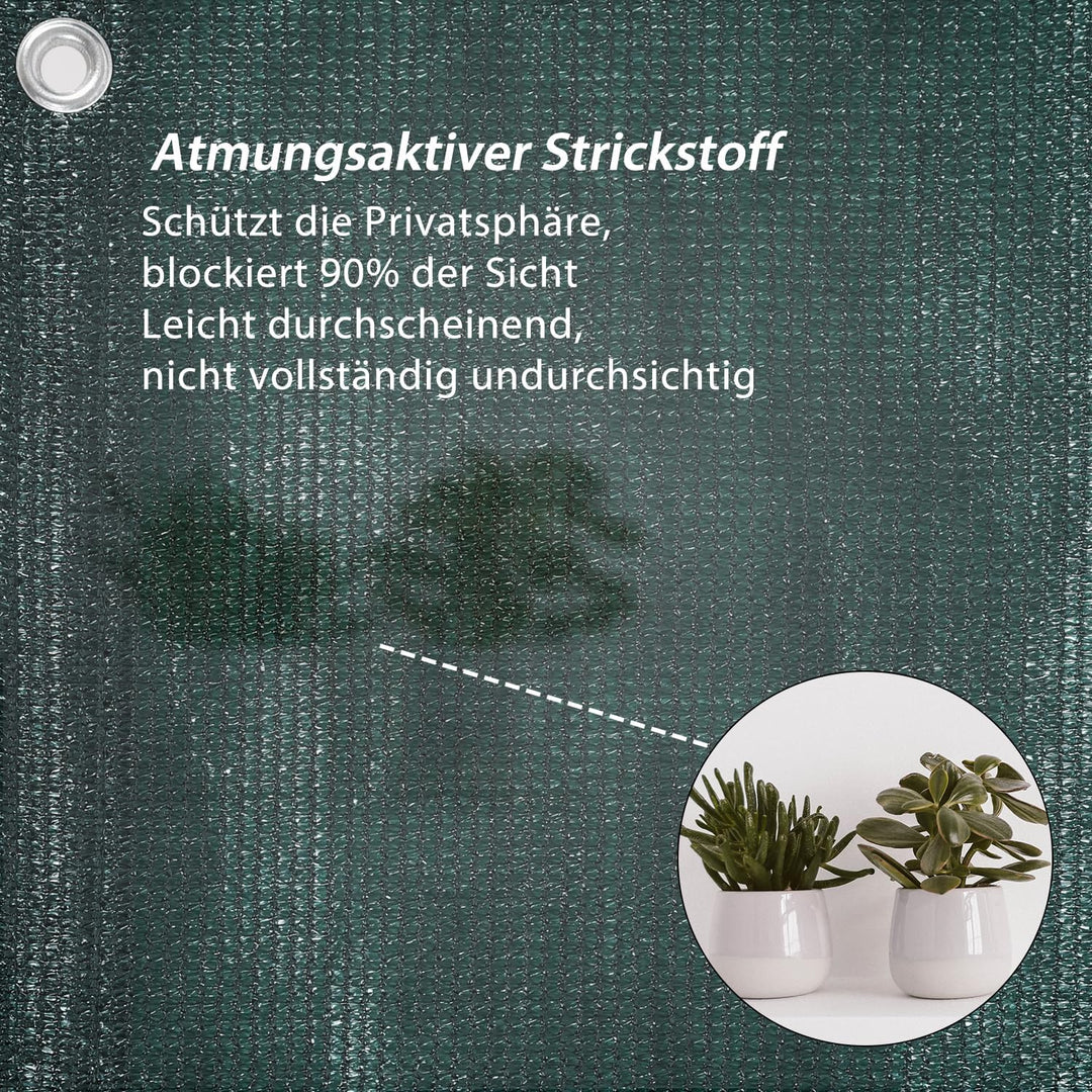 Sekey Balkon Sichtschutz Balkonabdeckung HDPE 220 g/m², 75x600cm, Leicht Transparent Wind- und UV-Sc