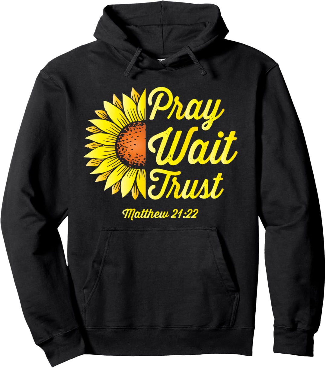 Beten Warten Vertrauen Bibelverse Christen Religiöser Pullover Hoodie