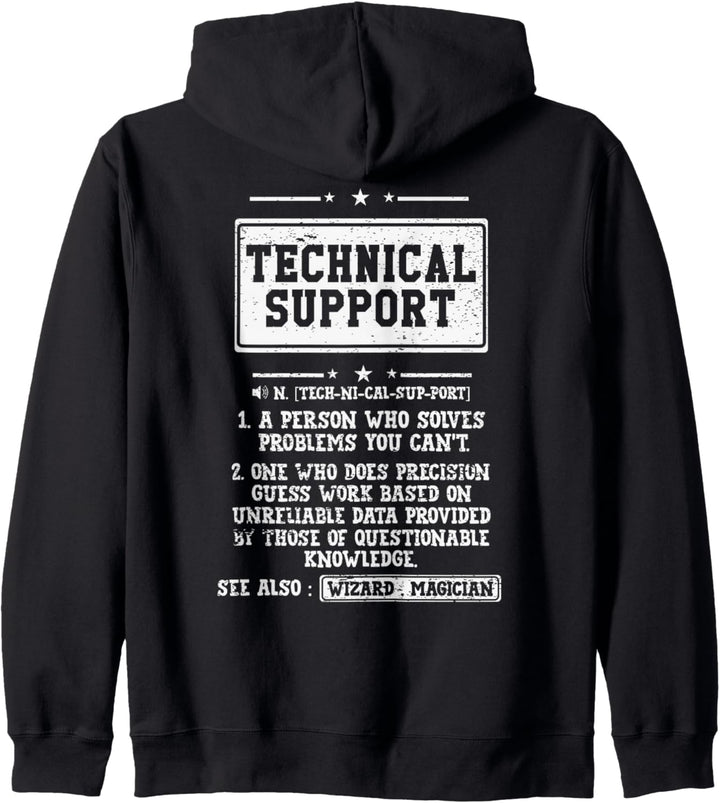 Tech Support Definition Lustiges Computer IT Geek Geschenk Kapuzenjacke