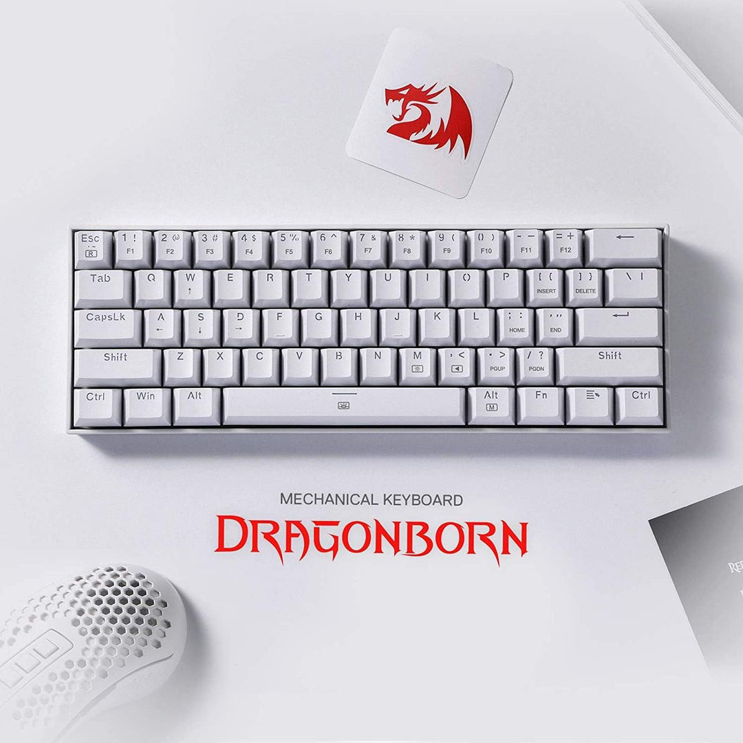 Redragon K630 Dragonborn 60% kabelgebundene RGB-Gaming-Tastatur, 61 Tasten kompakte mechanische Tast