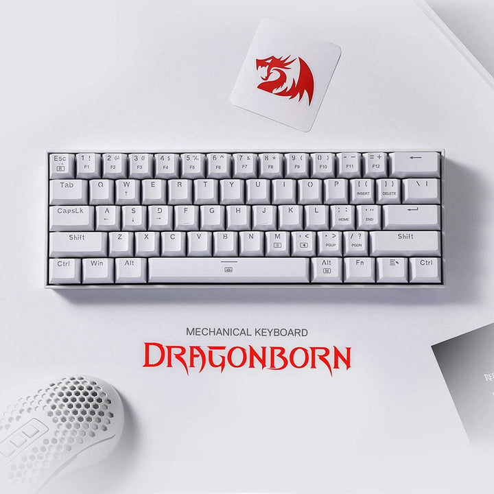 Redragon K630 Dragonborn 60% kabelgebundene RGB-Gaming-Tastatur, 61 Tasten kompakte mechanische Tast