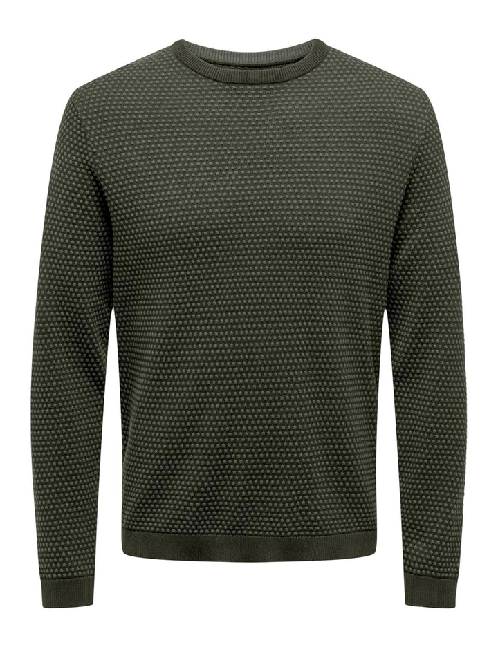 ONLY &amp; SONS Herren Strickpullover XS Rosin/Pattern:forest Night Dots, XS Rosin/Pattern:forest Night