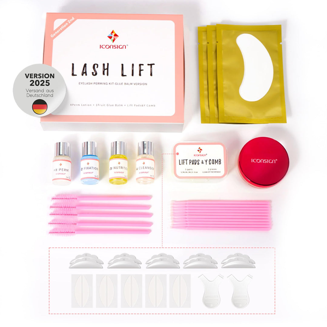 P-Beauty 2025 SET Wimpernlifting & Augenbrauenlifting mit Glue Balm - Laminierungs Kit für Schwung &