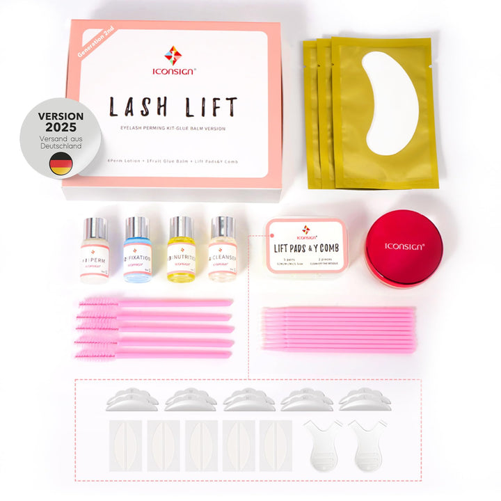 P-Beauty 2025 SET Wimpernlifting & Augenbrauenlifting mit Glue Balm - Laminierungs Kit für Schwung &