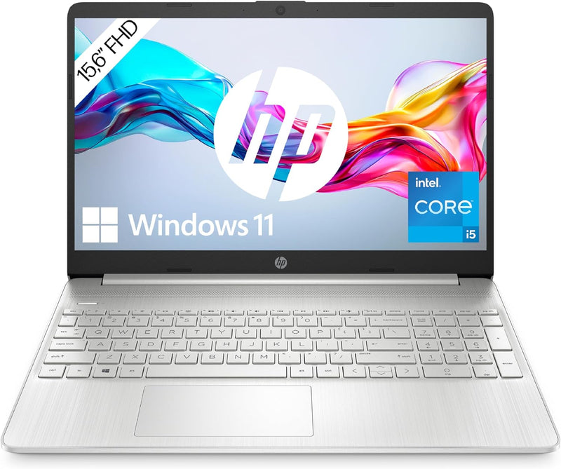 HP Laptop 15,6 Zoll FHD Display, Intel Core i5-1235U, 16 GB RAM, 512GB SSD, Intel Iris Xe Grafik, QW