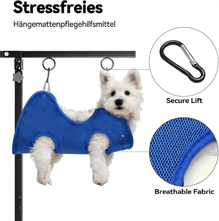Faltbarer Hundepflegetisch-Arm mit Tischklemme – Höhenverstellbar 66–102 cm, Grooming-Arm mit Hängem