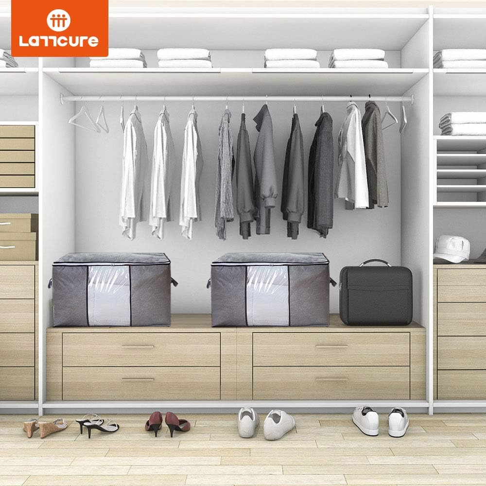 3 Stück Aufbewahrungstasche, 90L Aufbewahrungsbox mit Deckel Grosse, Faltbare Aufbewahrung Umzugskar