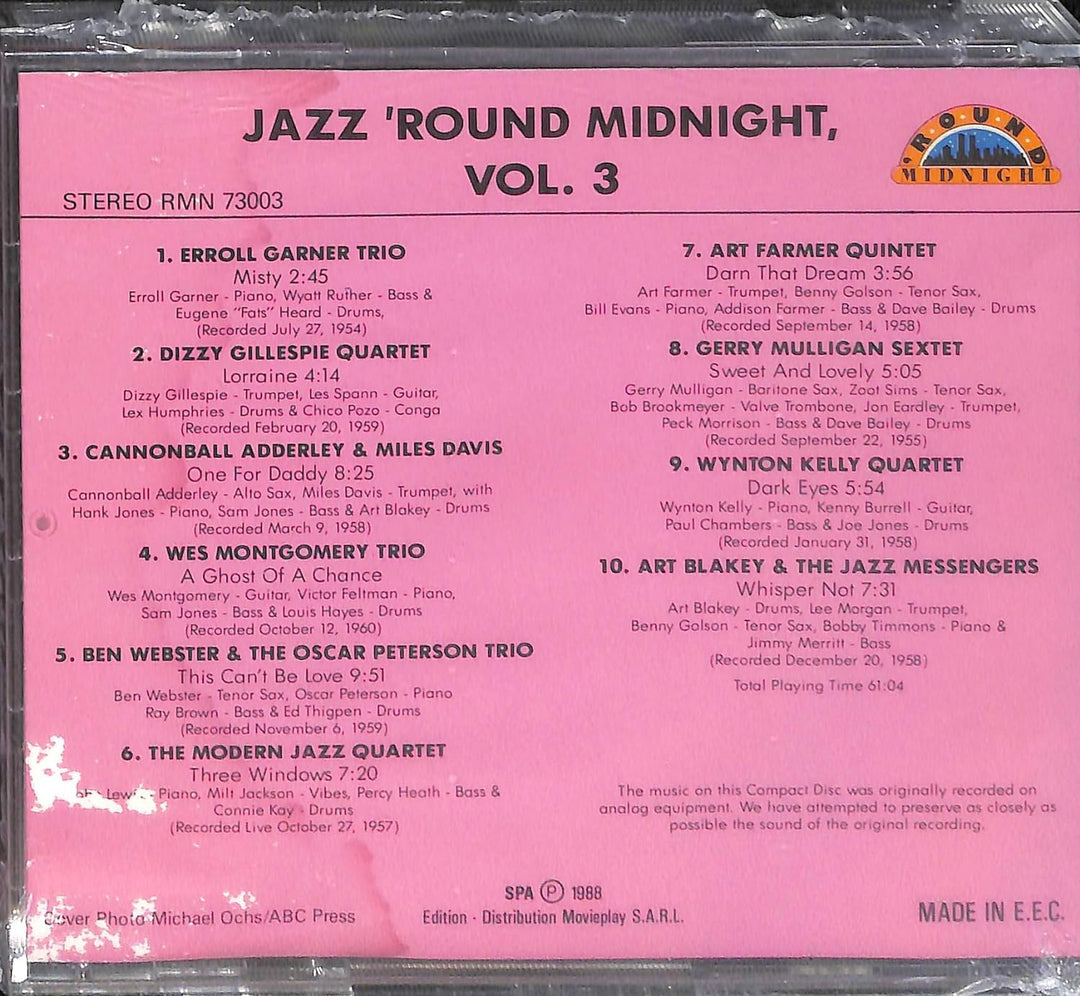 Jazz Round Midnight 3, Audio-CD