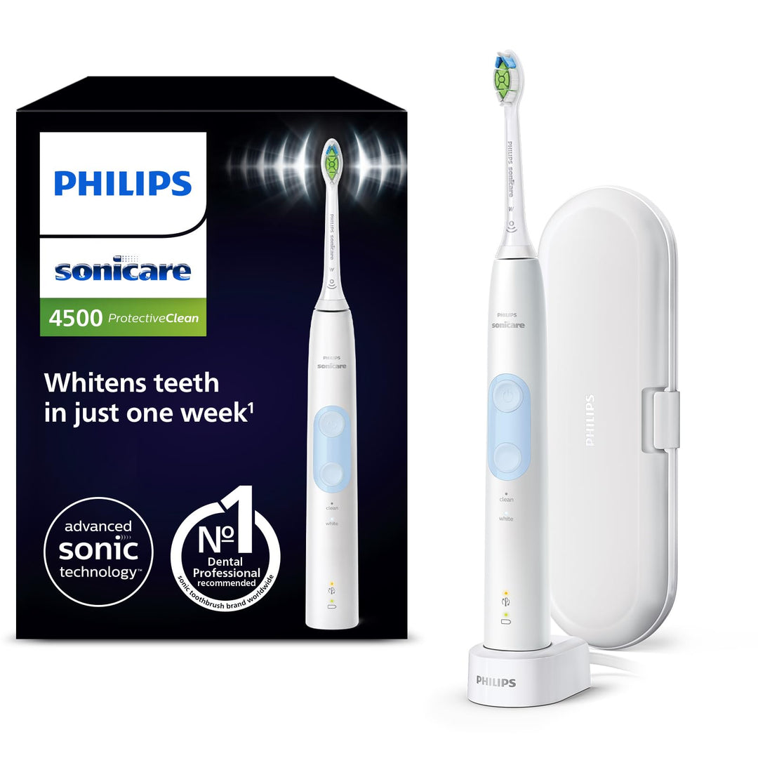 PHILIPS Sonicare ProtectiveClean 4500 elektrische Zahnbürste, Schallzahnbürste mit 2 Putzprogrammen,