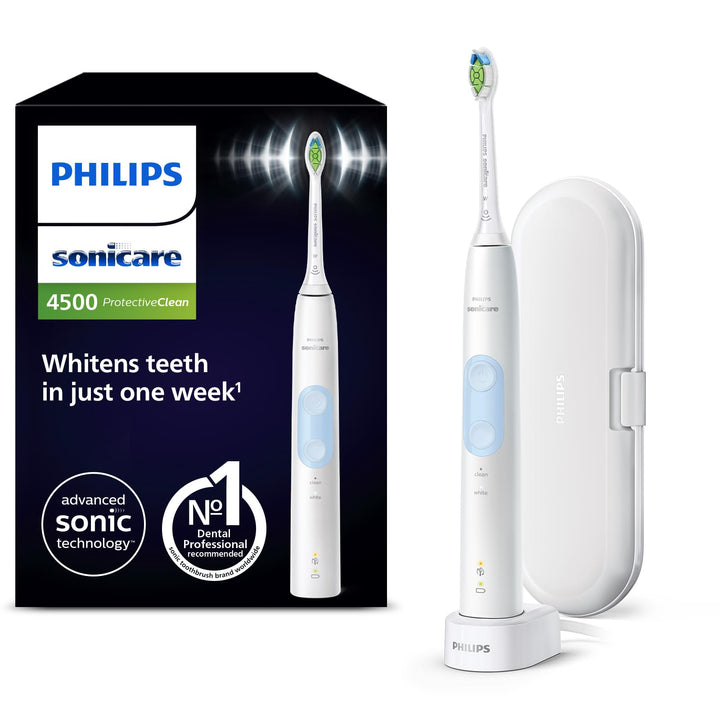 PHILIPS Sonicare ProtectiveClean 4500 elektrische Zahnbürste, Schallzahnbürste mit 2 Putzprogrammen,