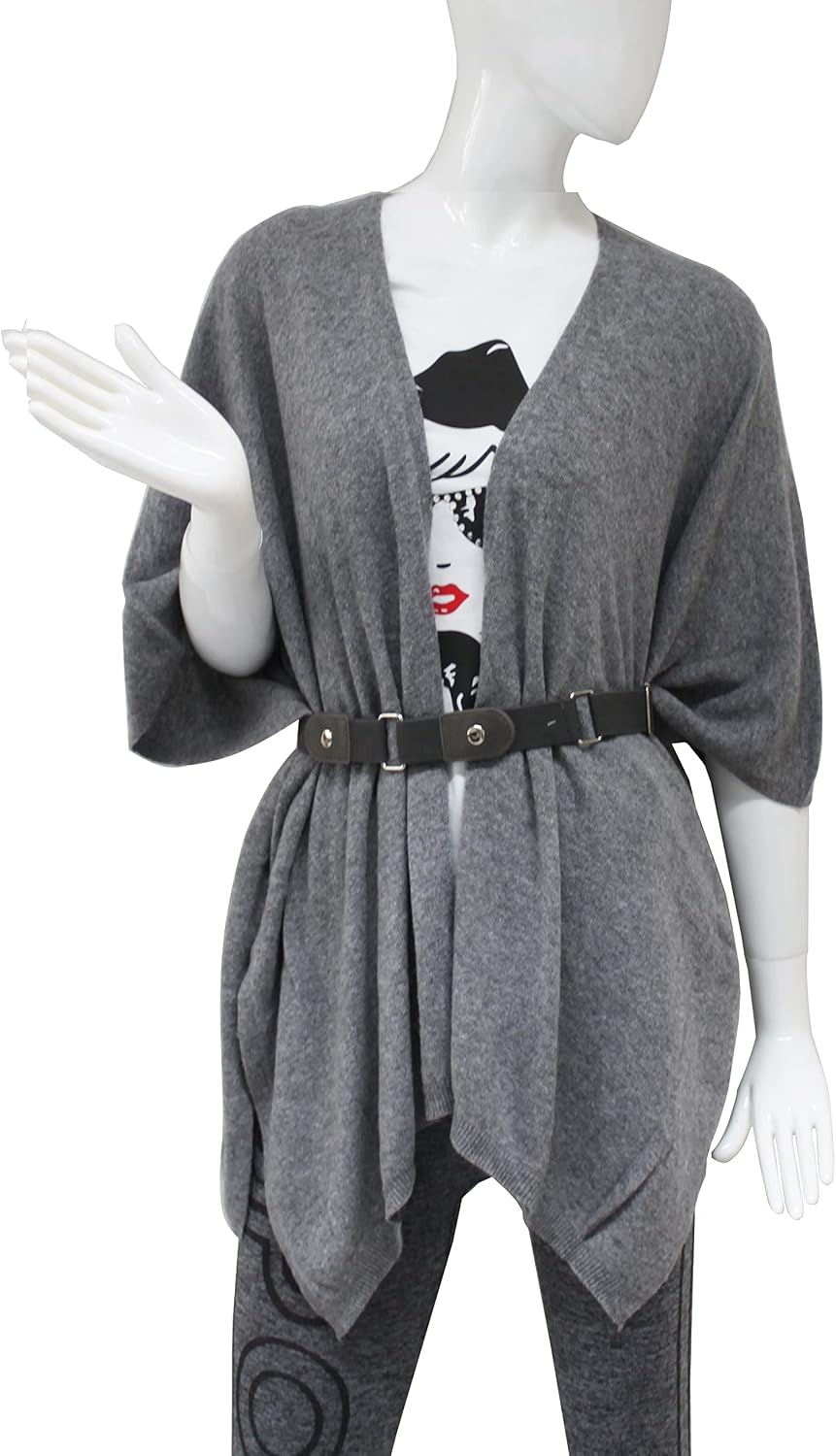 Glamexx24 Damen Poncho Schal Cashmere Feeling Strick Cape Frauen Poncho Cardigan XXL Umhängetuch für