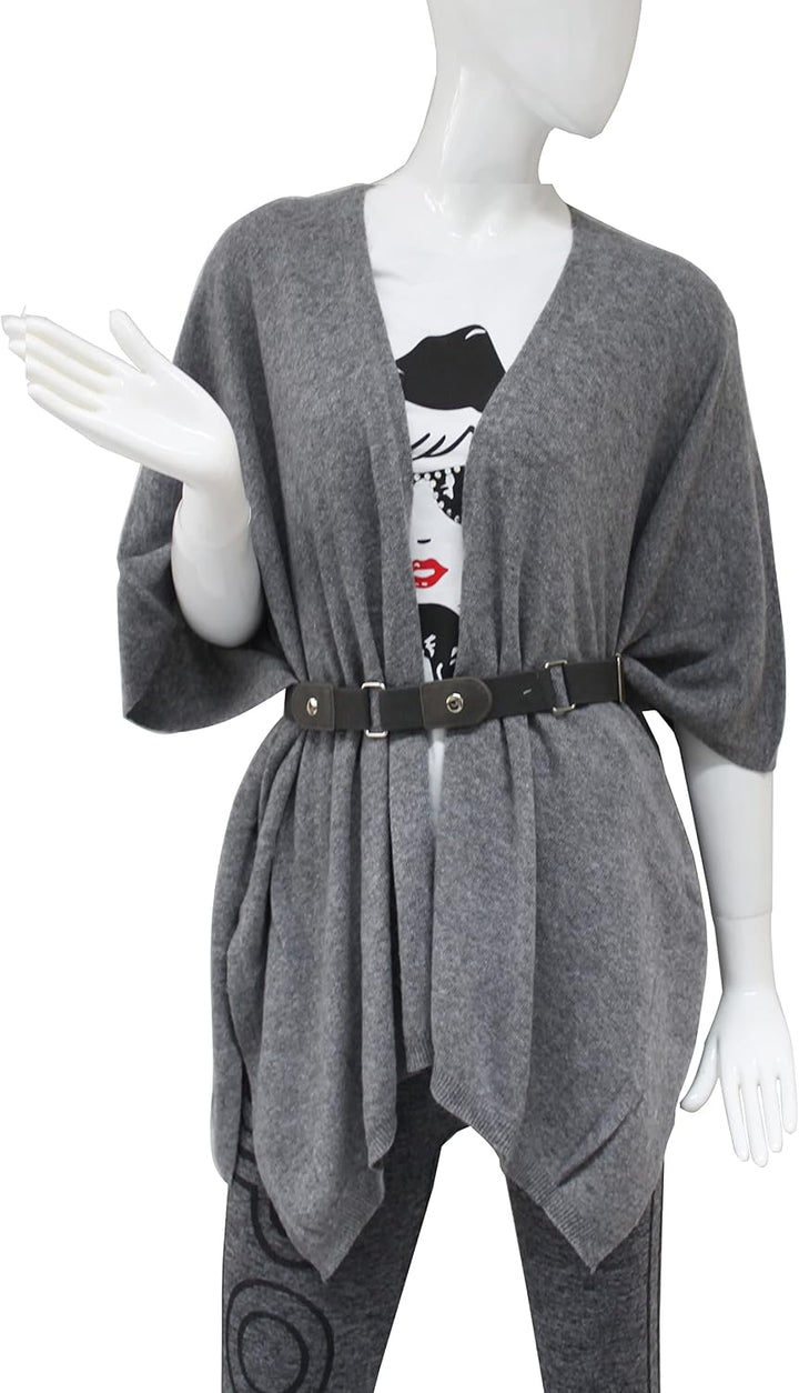 Glamexx24 Damen Poncho Schal Cashmere Feeling Strick Cape Frauen Poncho Cardigan XXL Umhängetuch für