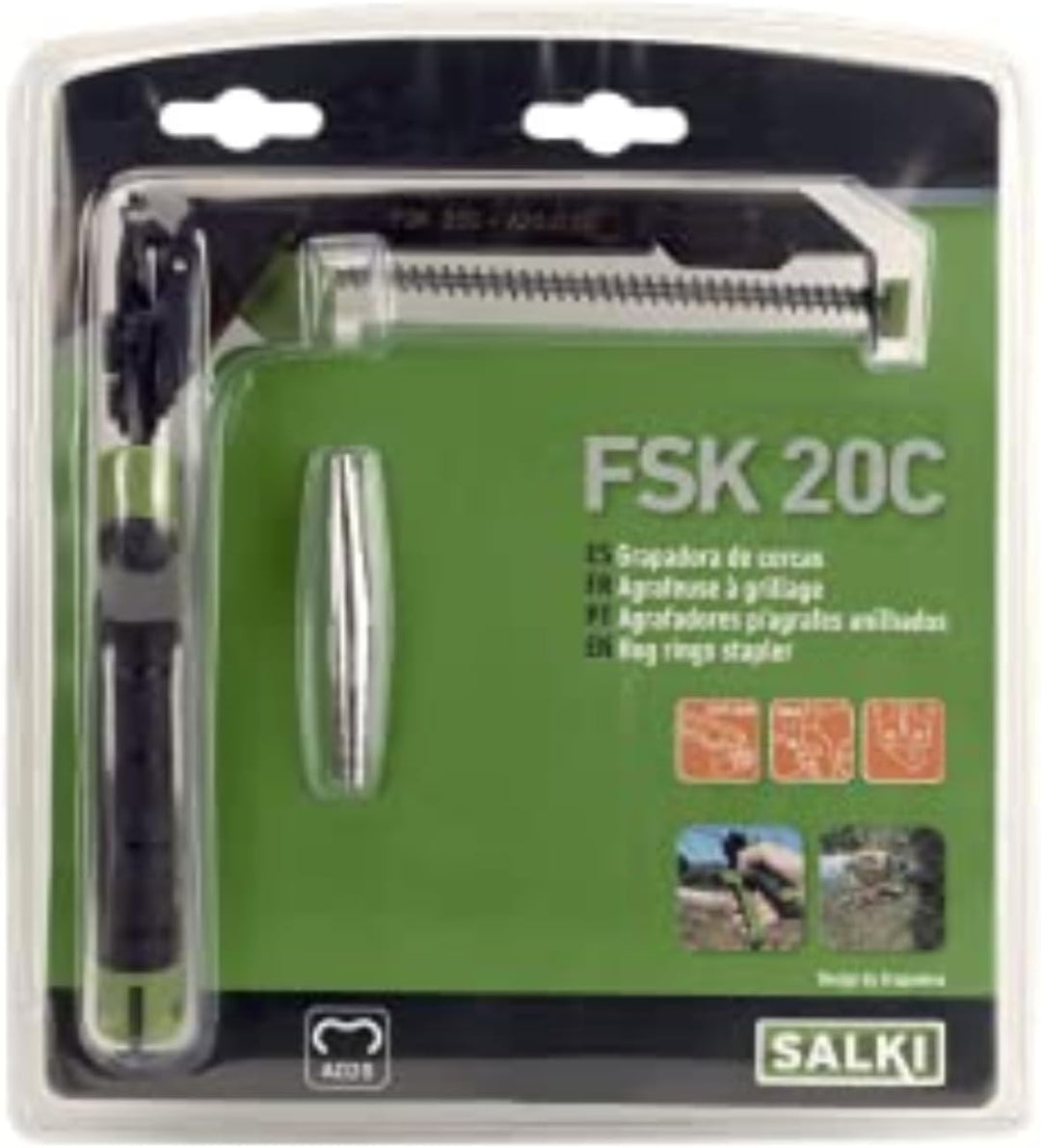 Zangenhefter mit Lader FSK20C SALKI - Zangenhefter mit eingebautem Drahtschneider bis zu 3 mm Stärke
