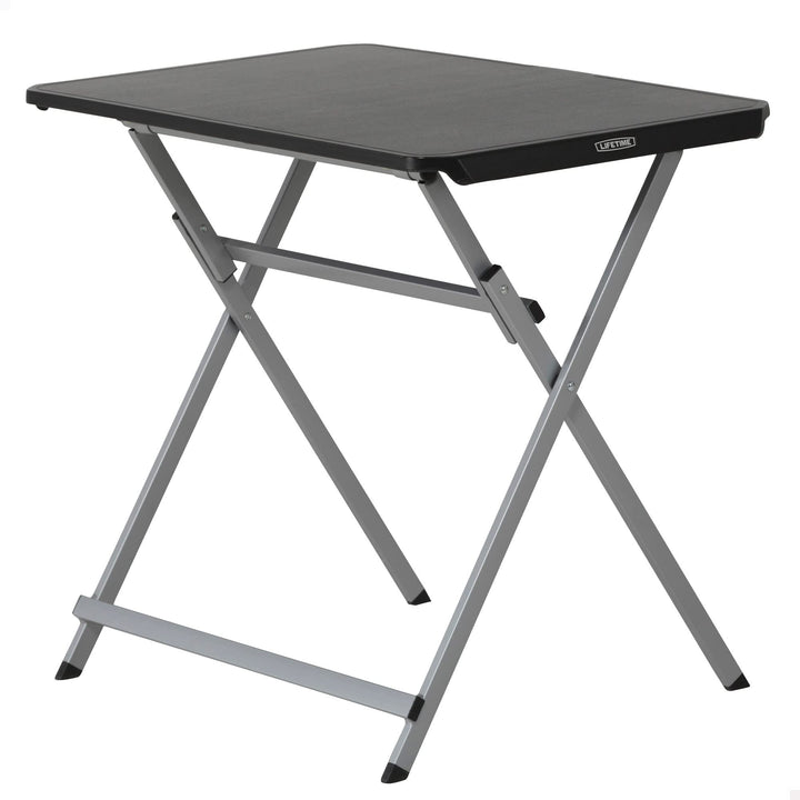 Lifetime 92210 – Schwarzer klappbarer Beistelltisch | Tragbarer Klapptisch, Masse 75 x 50,5, Höhe 66