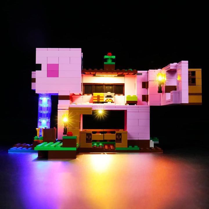 BrickBling Led Licht Set für Lego 21170 Minecraft Das Schweinehaus Bauset (Nur DIY-Beleuchtungsset,