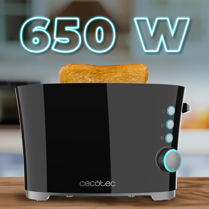 Cecotec Toaster Toast&Taste Double B, 650W Leistung, Doppel-Schlitz für 2 Toasts, Automatische Absch