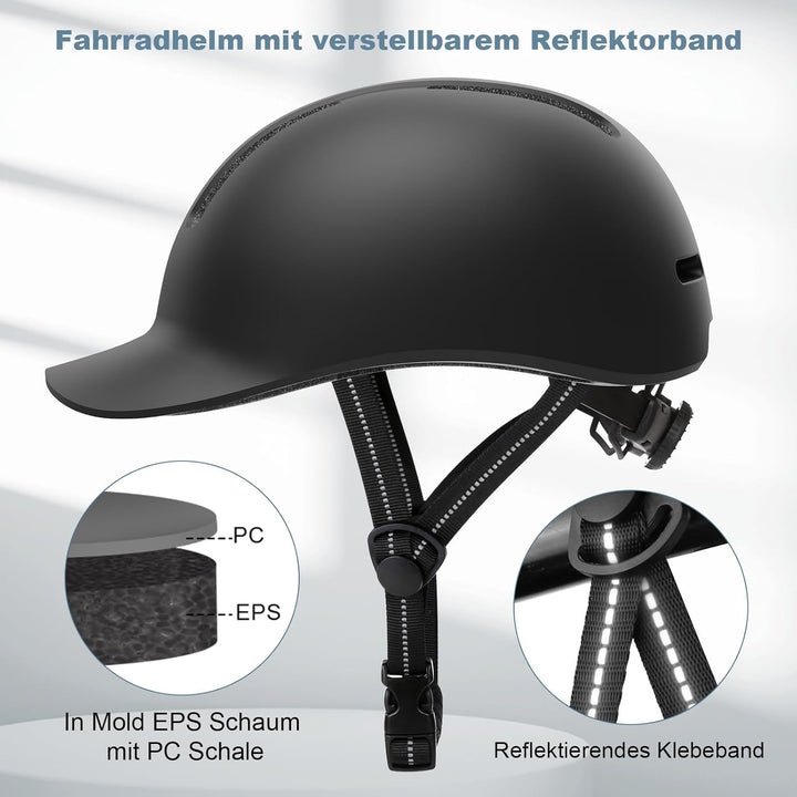 Shinmax Fahrradhelm für Damen und Herren, Einstellbarer Helm mit Visier &amp; Sonnenschutz, Leicht &amp; Bel