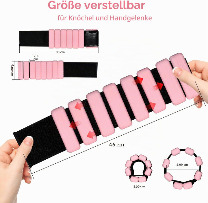 TopEsct Verstellbare Handgelenkgewichte – Set mit 2 Stück (je 0,9 kg) | Langlebiges tragbares Handge