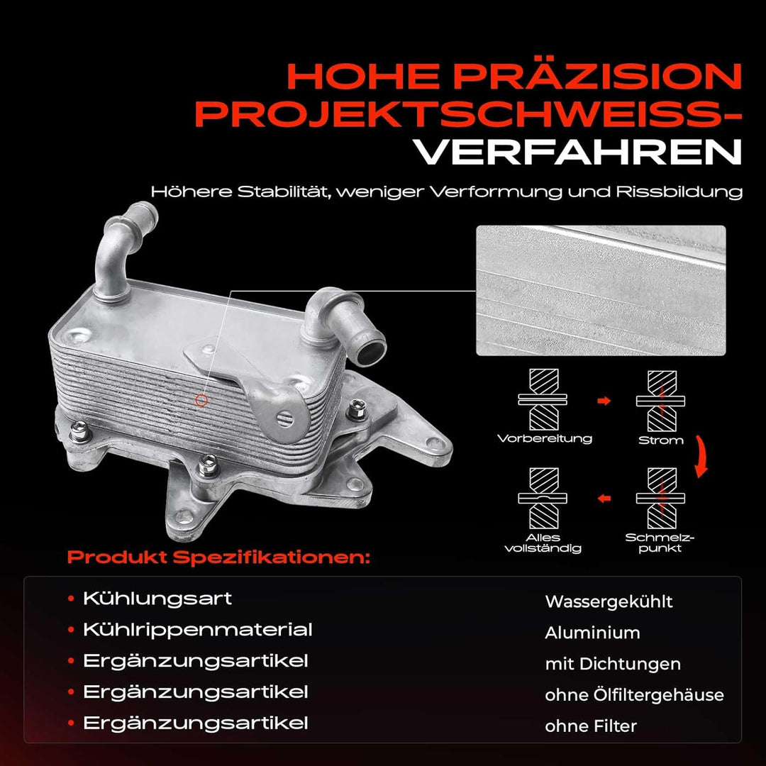 Frankberg Ölkühler Motoröl Automatikgetriebe für Octavia III 5E3 NL3 NR3 5E5 5E6 1.6L 2014-Heute 09G