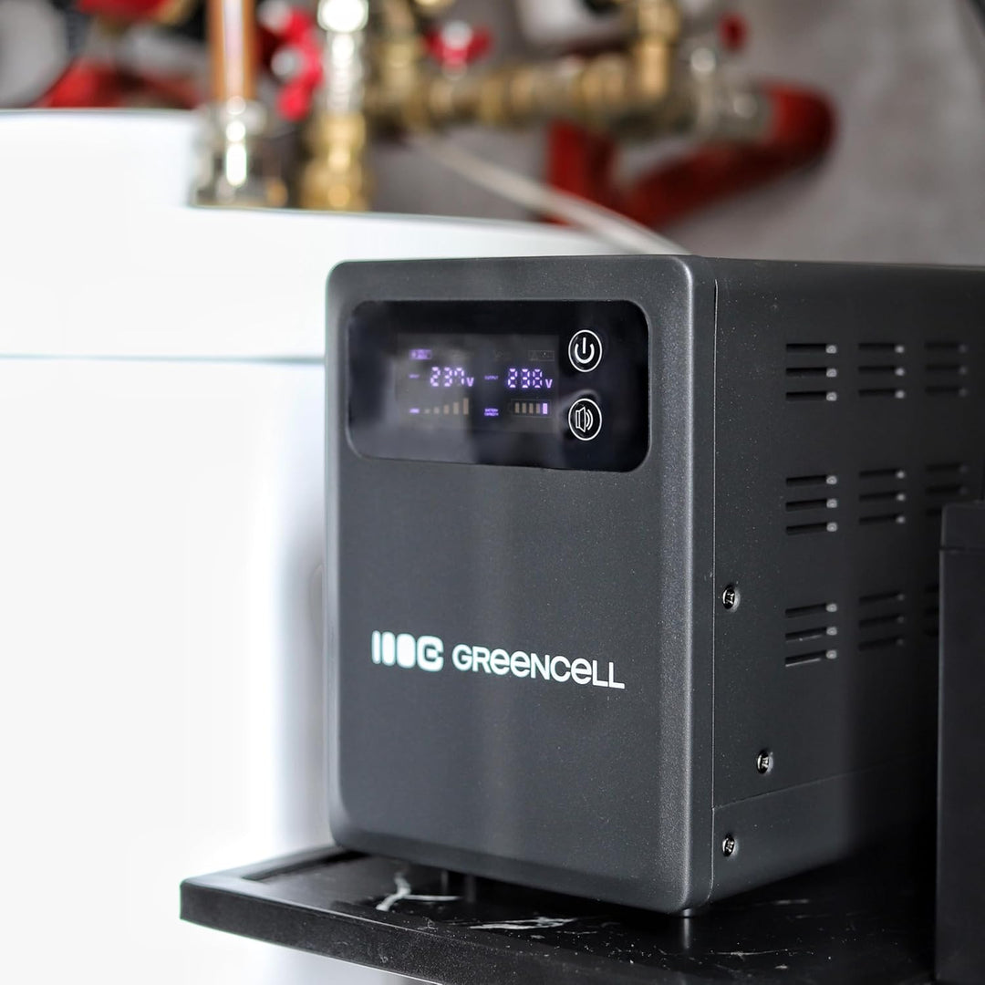 Green Cell USV 1200W 2000VA PowerCore, Notstromversorgung mit LCD Display, AVR UPS mit Reiner Sinusw