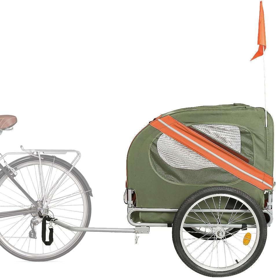 Fahrradanhänger für Hunde, Kapazität 40 kg, Kinderwagen mit Kupplung, drehbar, Sicherheitsnetz, Rege