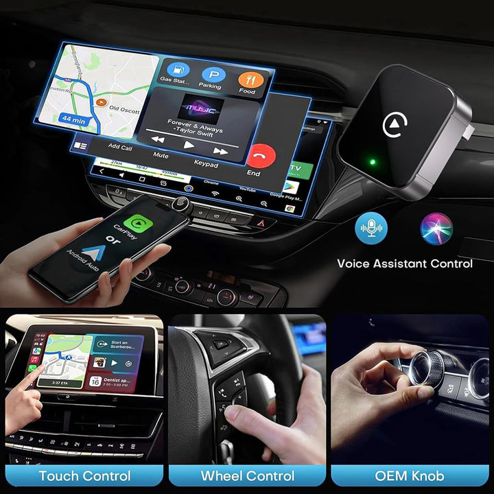 Wireless CarPlay Adapter,2 In 1 Wireless CarPlays&Android Auto Adapter,2025 Verbessertes drahtloses