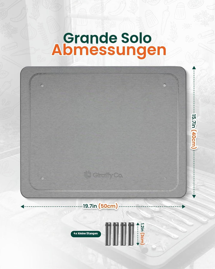 GIRAFFYCO Abtropfmatte aus Stein - Grande Solo, Extra grosse Abtropfmatte | 50 x 40 cm extra grosse