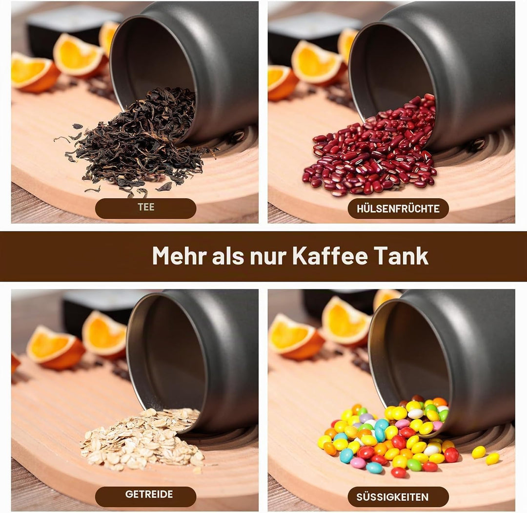 VINATO 0,8L Edelstahl Kaffeedose Vakuumbehälter für Kaffee, Tee oder Lebensmittel – Luftdicht, Aroma