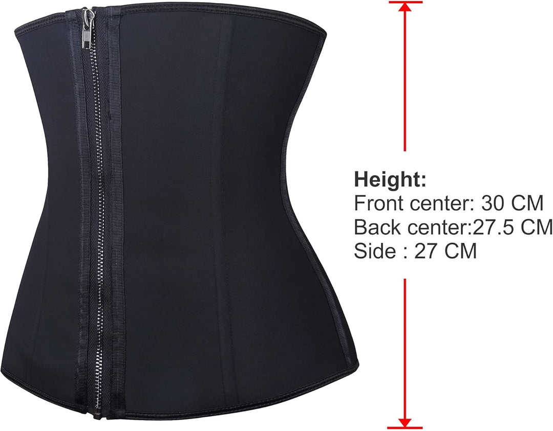 YIANNA Waist Trainer Damen Korsett Bauchweg Reissverschluss Corsage Sport Body Shaper Corset Taillen