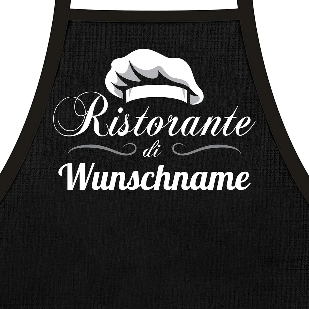 Kochschürze für Männer Ristorante di + Wunschname - als Geschenk Grillschürze oder Küchen Schürze pe