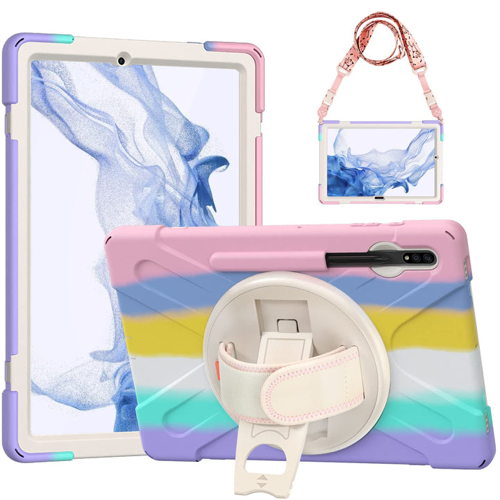 Gerutek Hülle für Samsung Galaxy Tab S7 FE/Tab S8 Plus/Tab S7 Plus 12,4 Zoll, Stossfeste Robust Panz