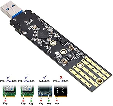 NFHK USB 3.0 to NVME M-Key M.2 NGFF SATA SSD External PCBA Case Conveter Adapter RTL9210B Chipset Bl