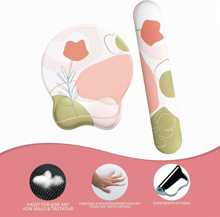 Giecy Mauspad mit handauflage und handballenauflage Tastatur, Ergonomisches Mouspad mit gelkissen &amp;