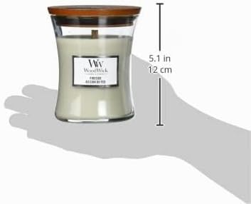 WoodWick Duftkerzen-Geschenkset | Fireside & Linen, Duftkerze im Sanduhrglas mit knisternden Dochten