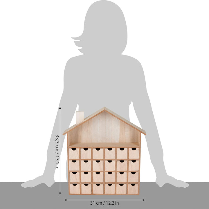 BRUBAKER Adventskalender zum Befüllen mit 24 Schubladen - Wiederverwendbarer DIY Weihnachtskalender