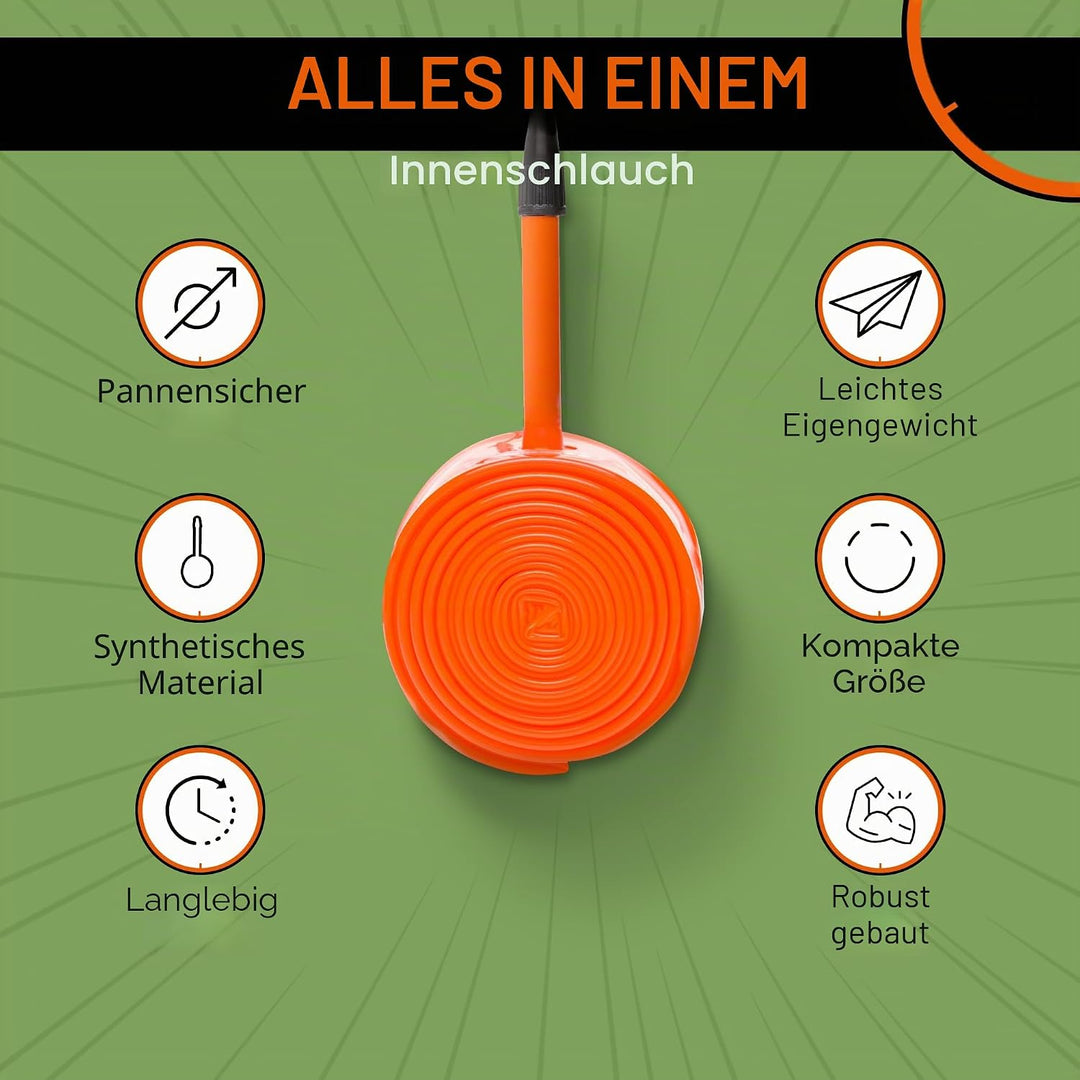 Tubo-Schlauch – CX/Gravel – 700c/28 Zoll – 60-mm-Ventil – Orange