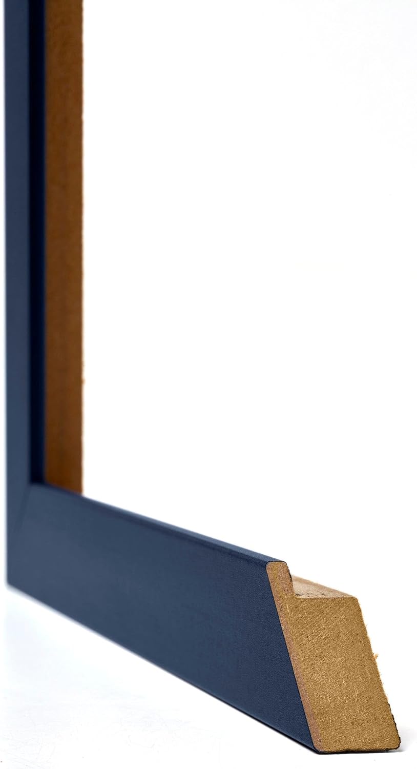 yd. Your Decoration - Bilderrahmen 75x100 cm - Dunkelblau Gewischt - Billderrahmen aus MDF mit Acryl
