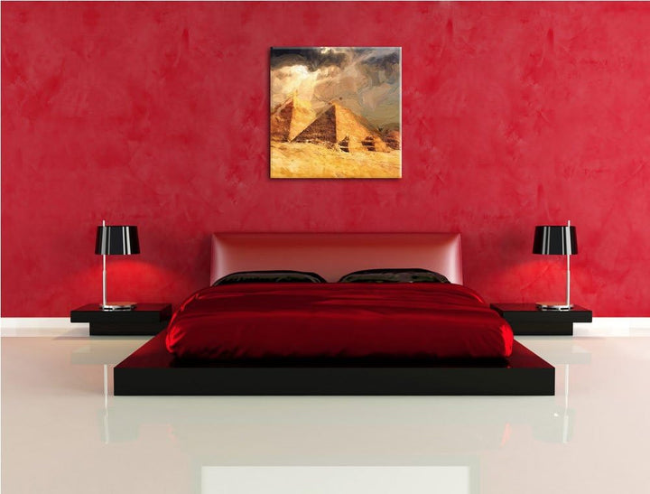 atemberaubende Pyramiden, Format: 70x70 auf Leinwand, XXL riesige Bilder fertig gerahmt mit Keilrahm