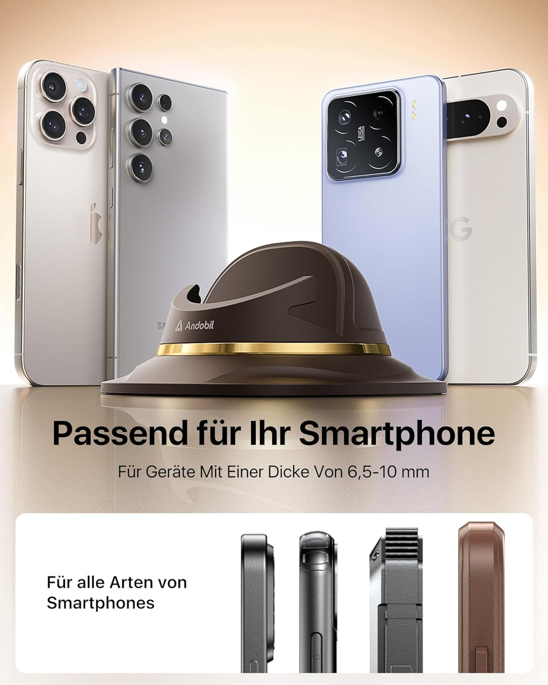 andobil Handyhalterung Auto Handyhalterung [ 2026 Einfach zu Benutzen ] Handy Halterung Auto Armatur