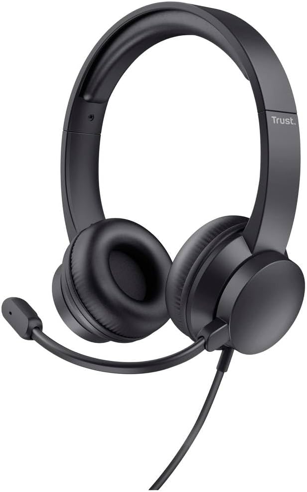 Trust Ayda On Ear Headset kabelgebunden Stereo Schwarz Headset, Lautstärkeregelung, Mikrofon-Stummsc