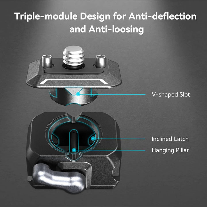 SMALLRIG Cold Shoe Monitor Mount, HawkLock Mini, Drop-in Quick Release Swivel und Tilt Monitor Holde
