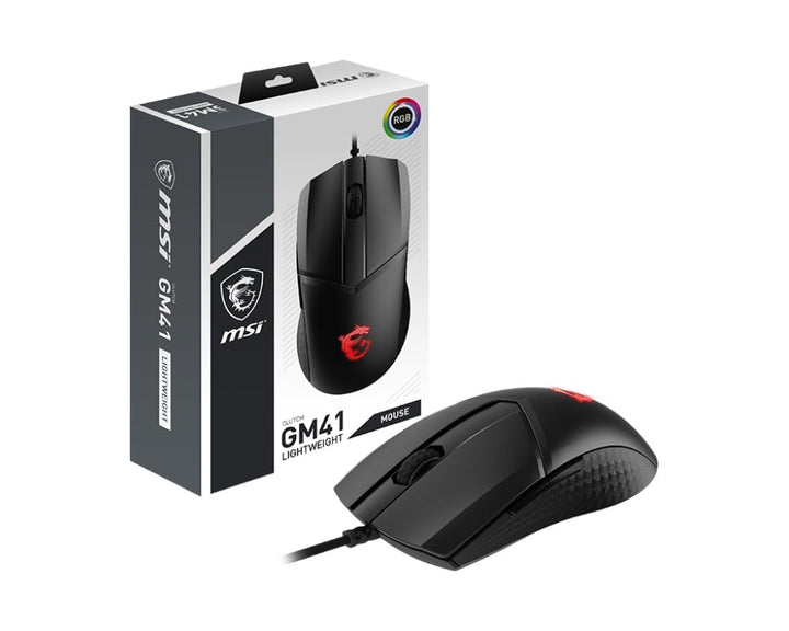 MSI Clutch GM41 Lightweight Gaming Maus (kabelgebunden, PMW-3389 Sensor, 400 - 6400 DPI, 6 Tasten, s