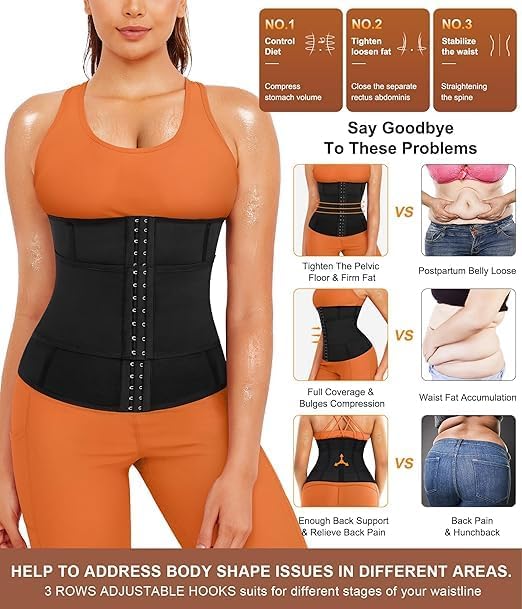 KUMAYES Damen Waist Trainer Bauchweggürtel Korsett Bauchweg Body Shaper Sauna Schwitzgürtel zum Abne
