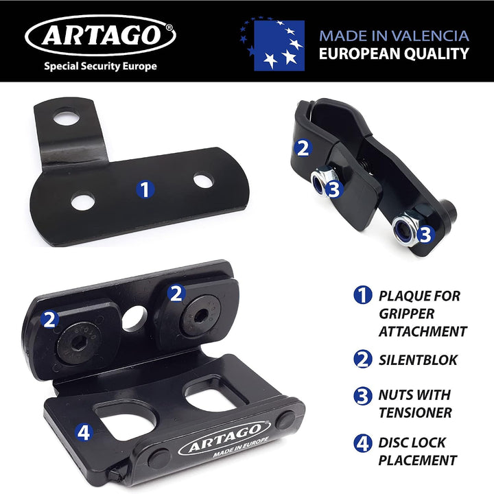 Artago K402 Universal Halterung für Motorrad Bremsscheibenschloss 30X14 und 30X10, zur Befestigung a