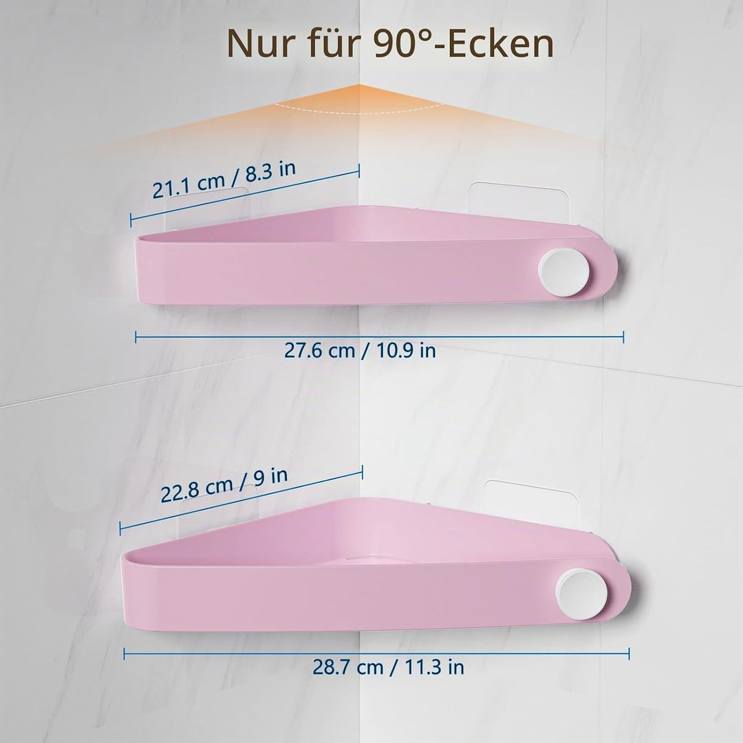 Sotfamily Duschablage ohne Bohren Ecke, 4 Stück Duschregal Badregal ohne Bohren mit Klebepad, Rostfr