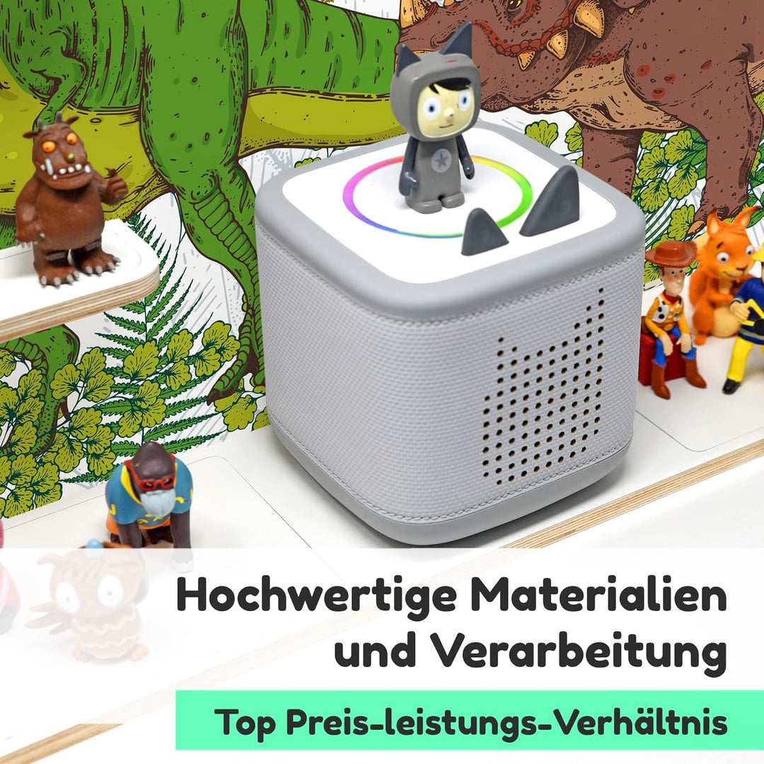 stadtecken Holzregal passend für Toniebox 2 I Geeignet für ca. 50 Tonies I Perfekte Aufbewahrung im