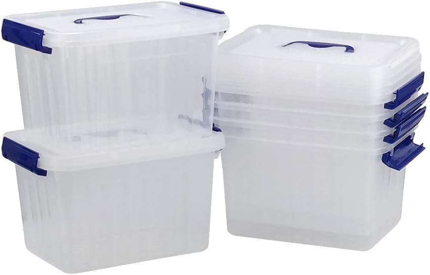Farmoon 6 L Aufbewahrungsbox Mit Deckel, 6 Stück, Transparent, 6 L