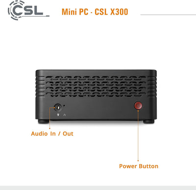 Mini PC CSL X300 Windows 11 Home, AMD Ryzen 5 5600G 6x3900 MHz, 2000 GB M.2 SSD, 32 GB DDR4-RAM, Rad