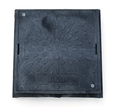 Varile 38 cm Schachtabdeckung Schwarz DN 315 Kunststoff Belastbar bis 5 t Klasse A50, Schwarz