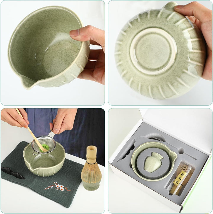 Matcha Set - Matcha Tea Set 7 Piece - Matcha Besen Set - für Einsteiger - Matcha Besen, Matcha Filte